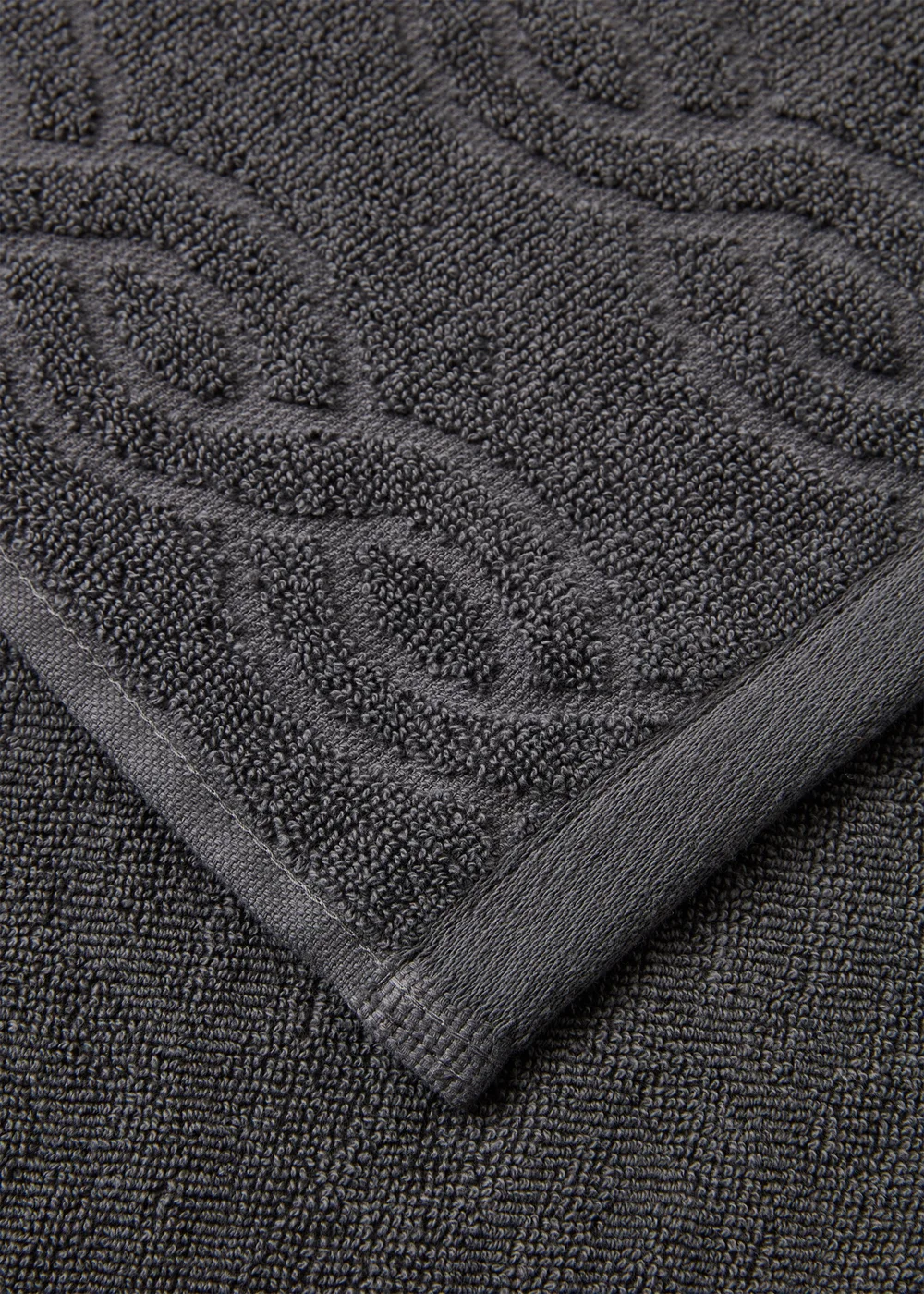 Grey Cable Knit Design Towel - Hand Towel Image 3