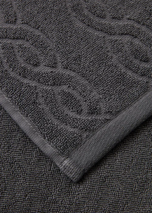 Grey Cable Knit Design Towel - Hand Towel Image 3