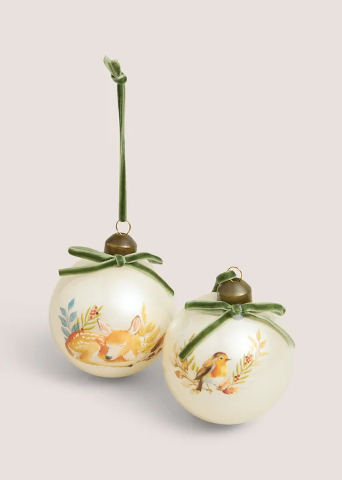 6 Pack Animal Glass Baubles Image 2