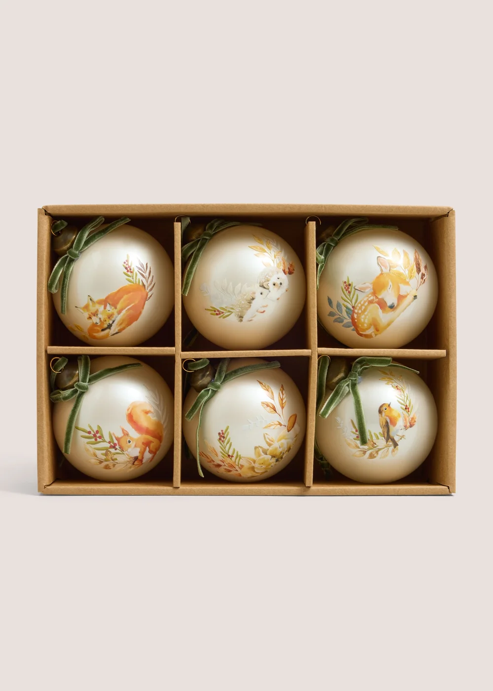6 Pack Animal Glass Baubles Image 1