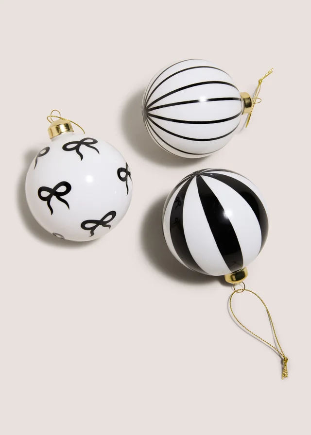 3 Pack Monochrome Glass Bow Stripe Pack