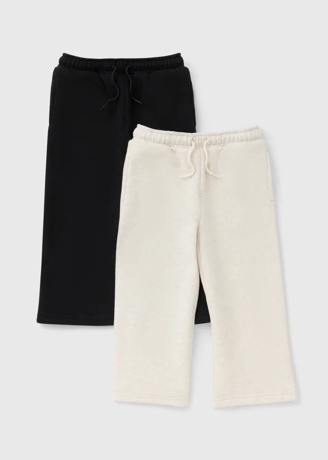 2 Pack Boys Oatmeal & Black Wide Leg Joggers (1-8yrs)