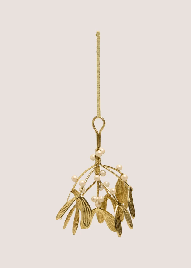 Gold Mistletoe Hanging Decoration