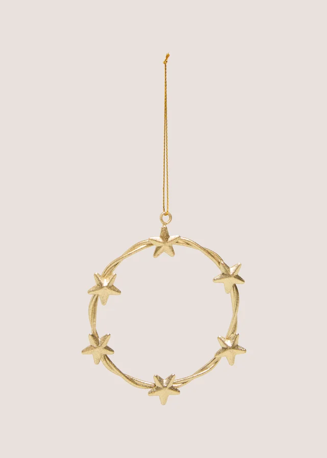 Gold Star Wreath Tree Decoration