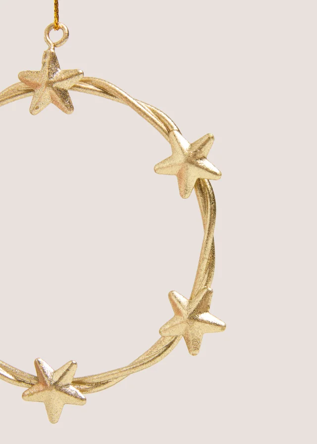 Gold Star Wreath Tree Decoration
