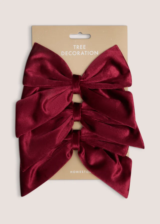 Burgundy 3 Pack Bow Decorations