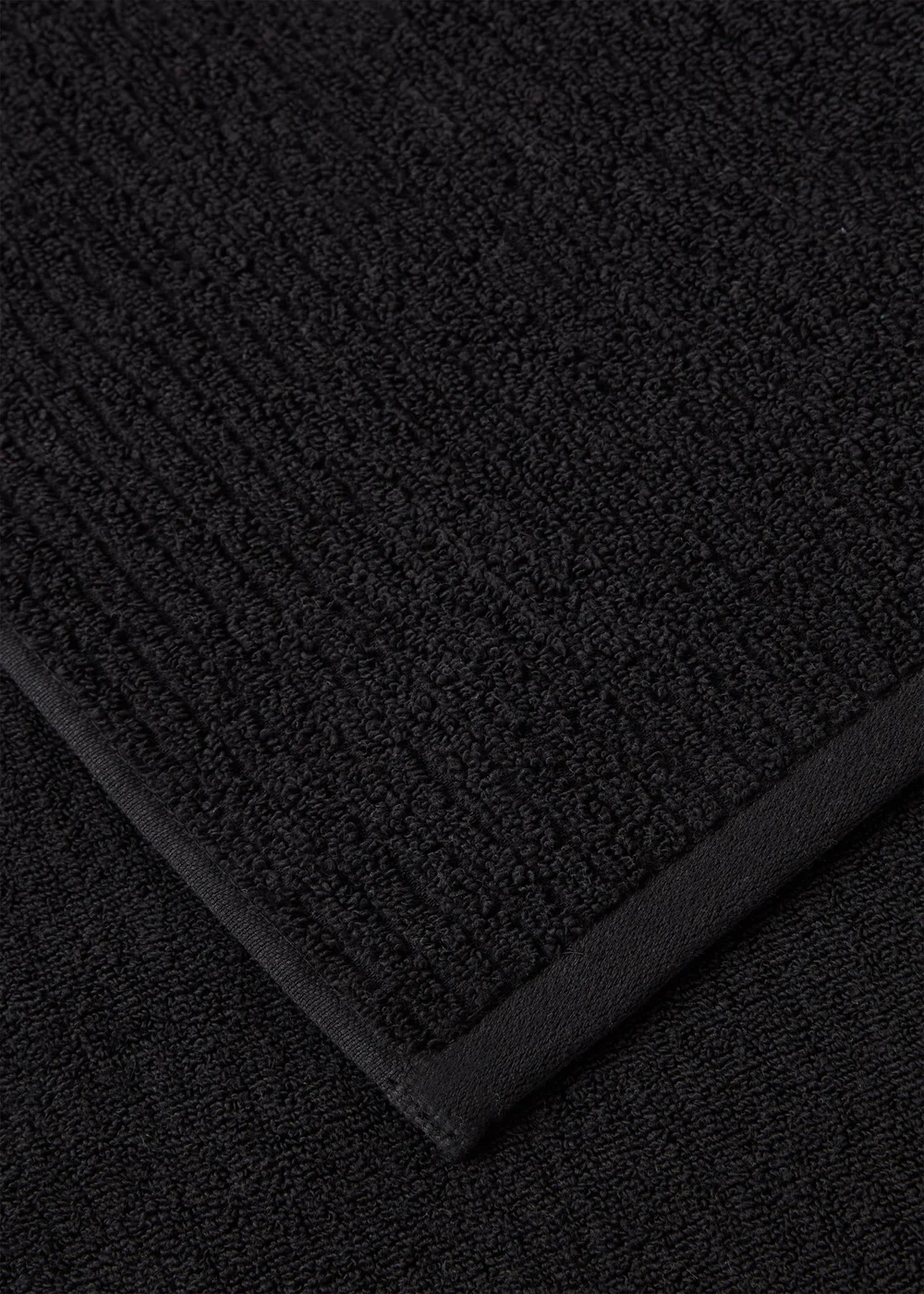 Black Skinny Rib Towel - Hand Towel Image 3