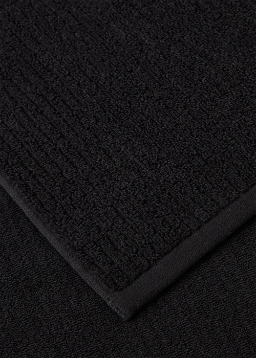 Black Skinny Rib Towel - Hand Towel Image 3