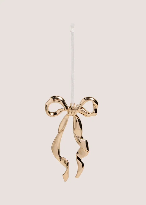 Gold Bow Hanging Decoration Image 1