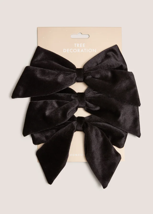 Black 3 Pack Bow Decorations