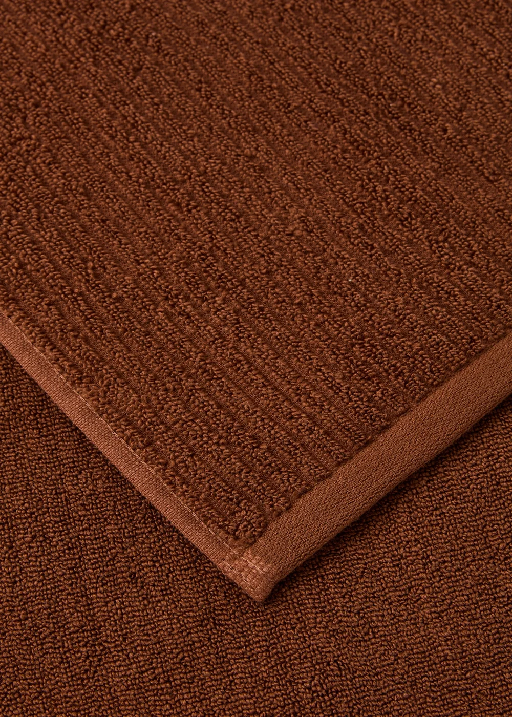 Brown Skinny Rib Towel - Hand Towel Image 3