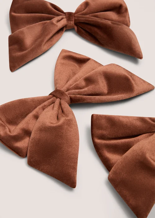 Brown 3 Pack Bow Decoration Image 2
