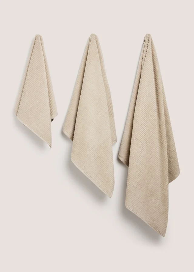 Cream Skinny Rib Towel