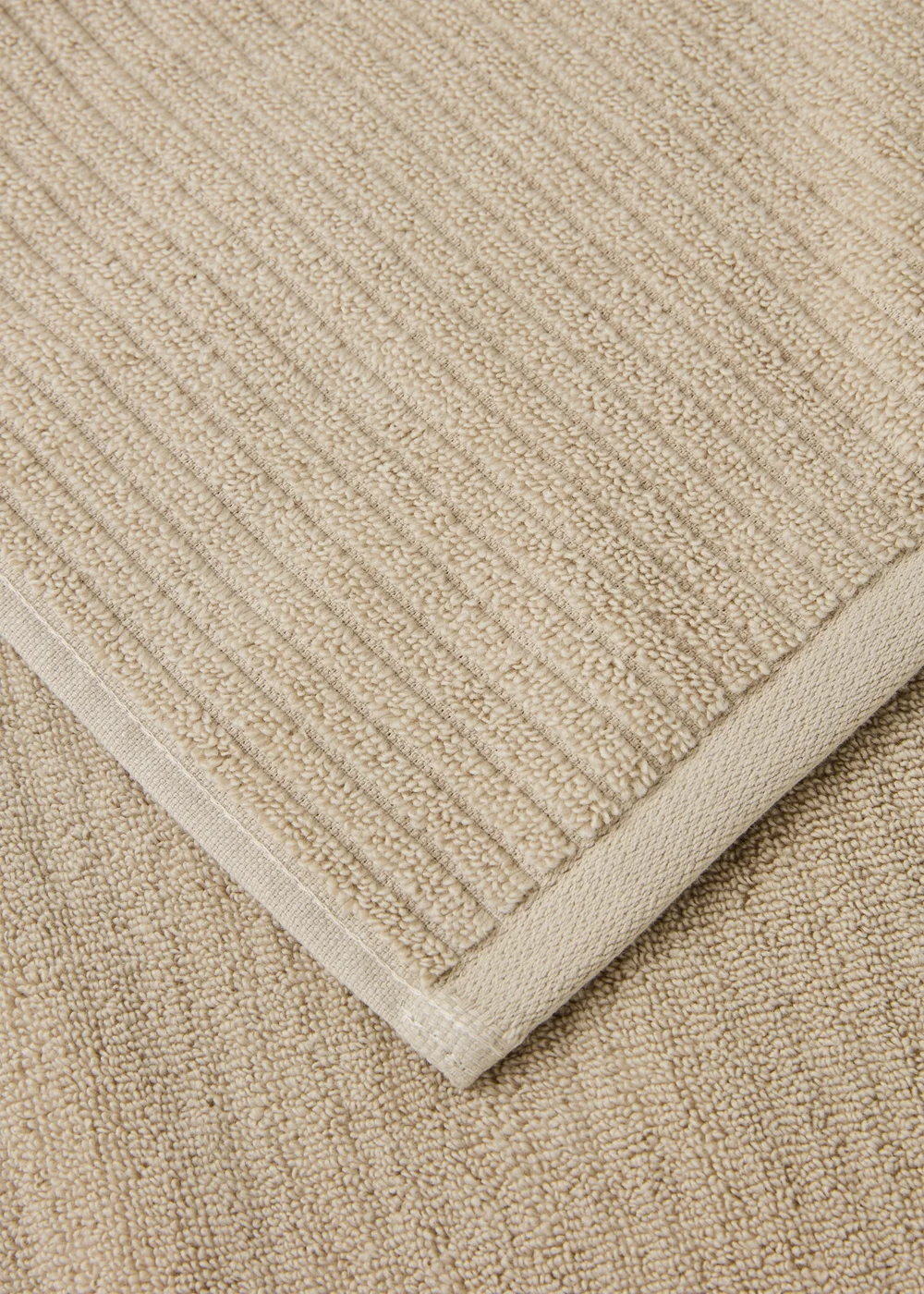 Cream Skinny Rib Towel - Hand Towel Image 3