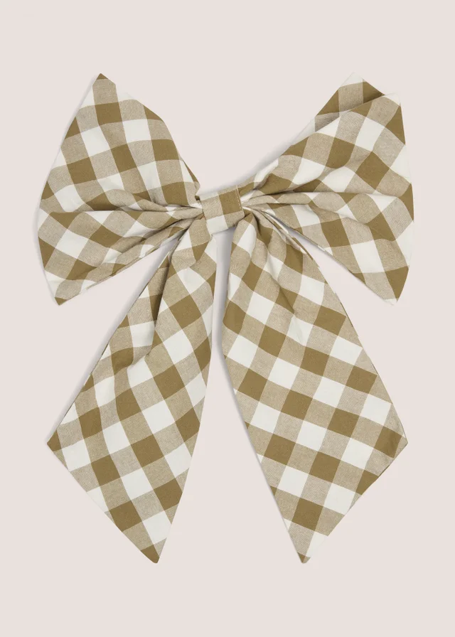Green Gingham Large Bows