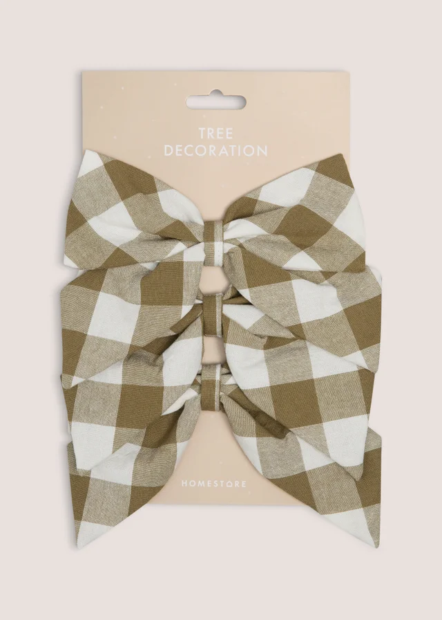 3 Pack Green Gingham Bows