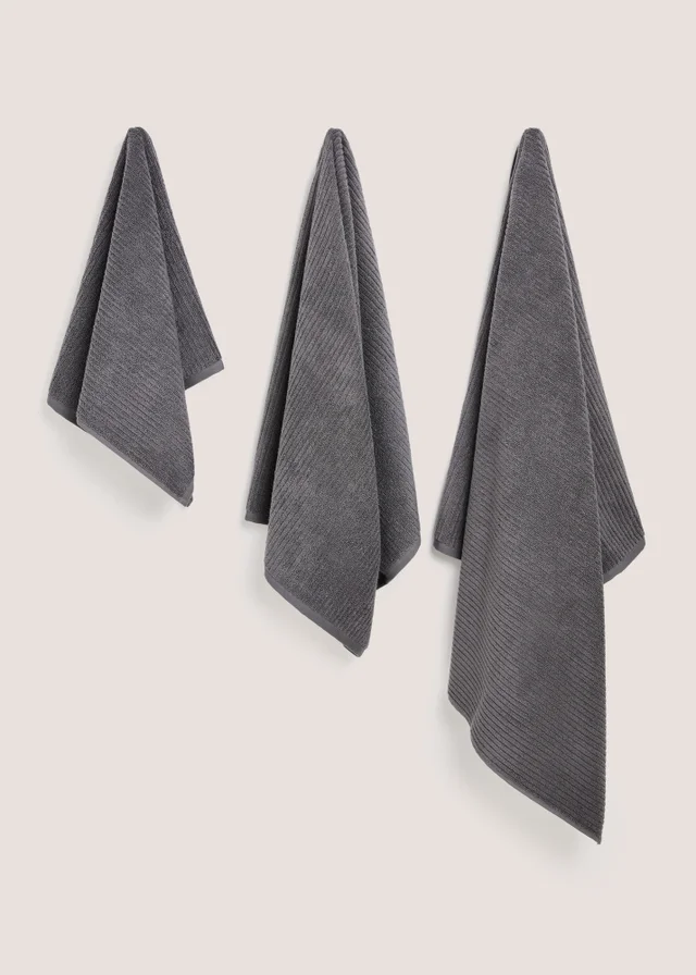 Grey Skinny Rib Towel