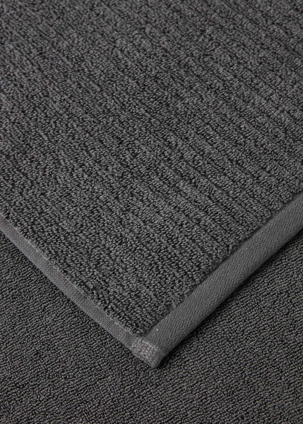 Grey Skinny Rib Towel - Hand Towel Image 2