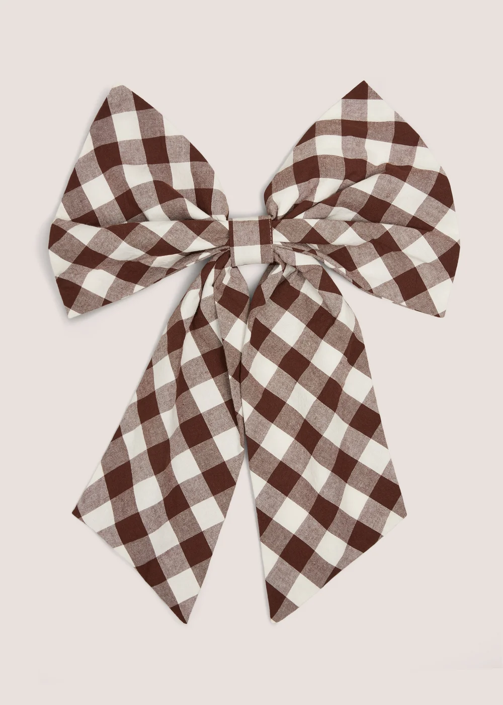 Brown Gingham Large Bow Image 1