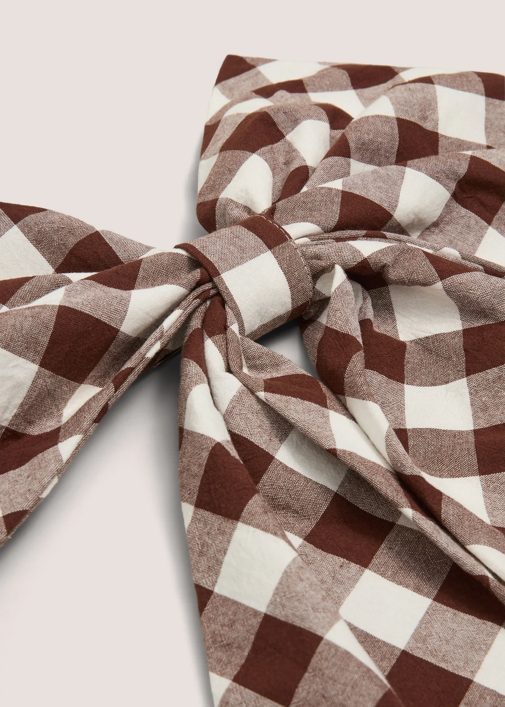 Brown Gingham Large Bow Image 2