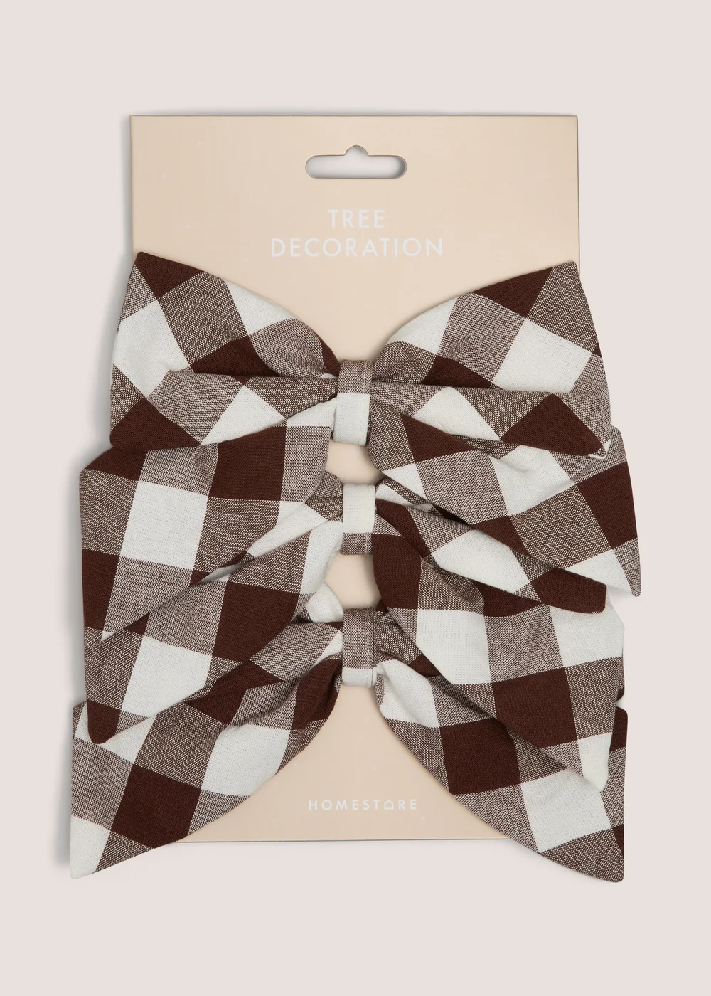 3 Pack Brown Gingham Decorative Bows Image 1