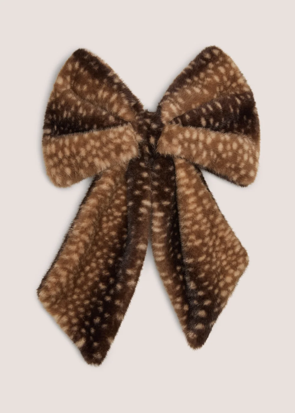 Brown Deer Print Christmas Bow Ornament Image 1