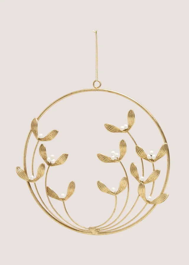 Gold Mistletoe Wall Wreath