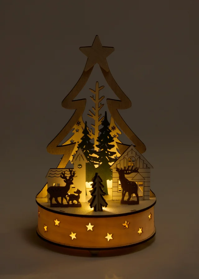 LED Round Tree House Scene