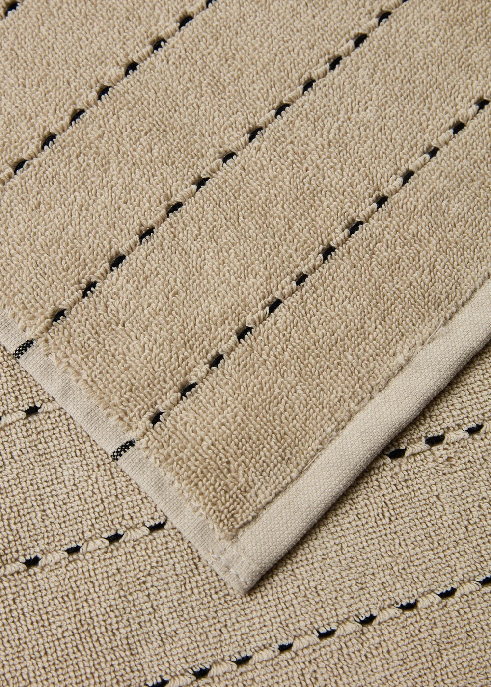 Taupe Rib Stitched Hand Towel - Hand Towel Image 2