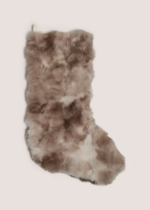 Stone Faux Fur Stocking Image 1