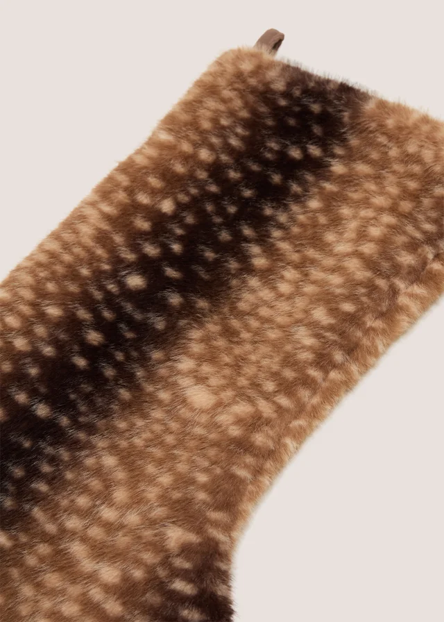 Brown Woodland Deer Print Stocking