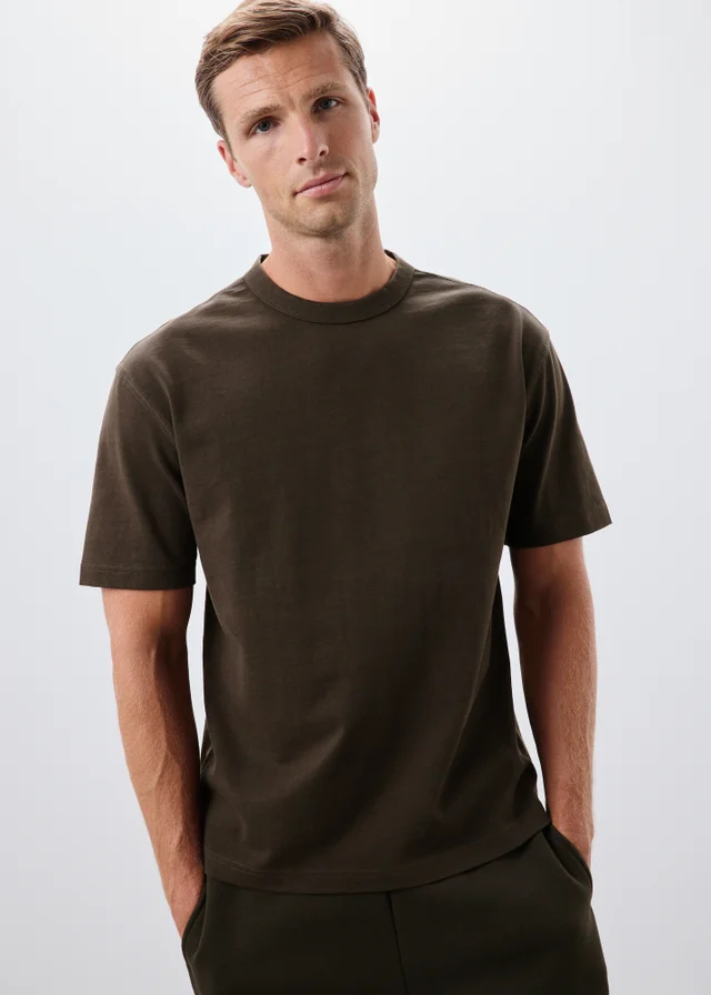 Brown Heavyweight Co Ord T-Shirt