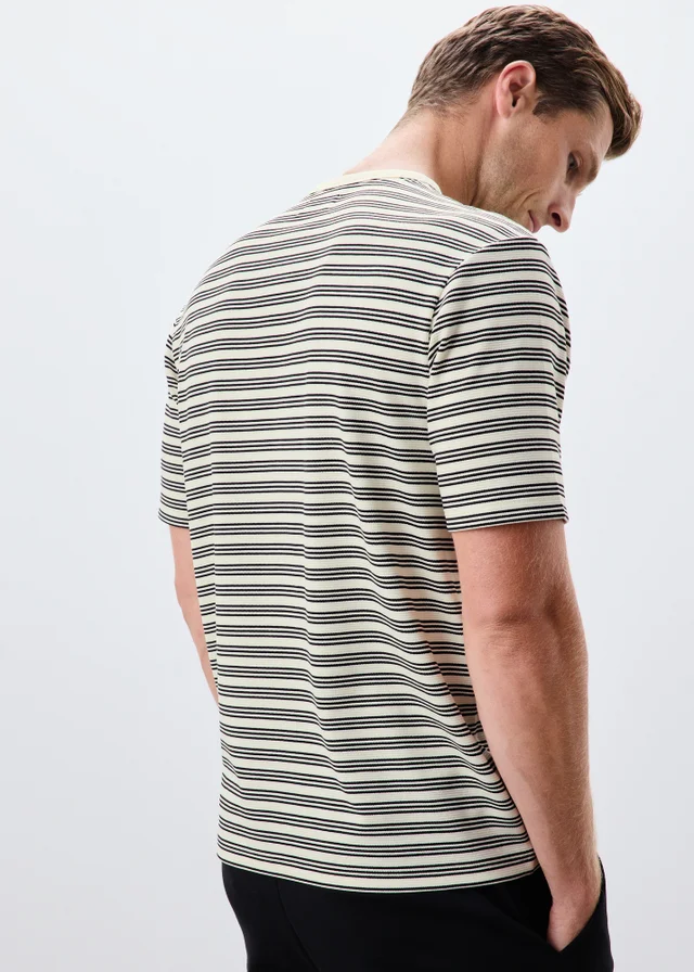 Black Striped Textured T-Shirt
