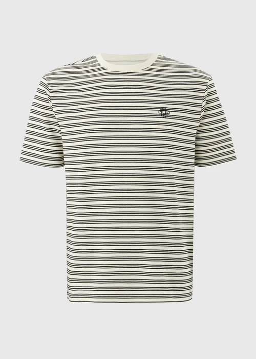 Black Striped Textured T-Shirt - S Image 4