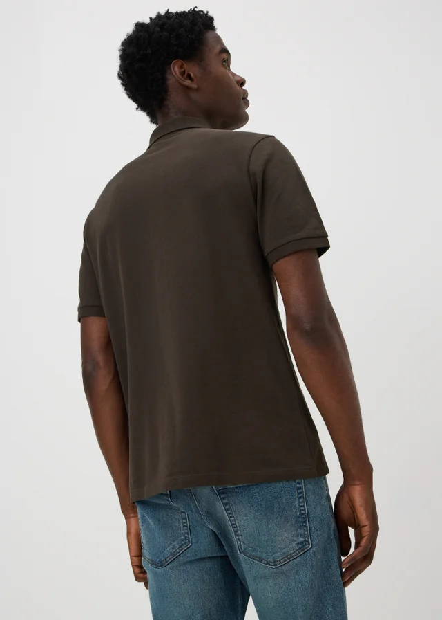 Brown Textured Polo Shirt