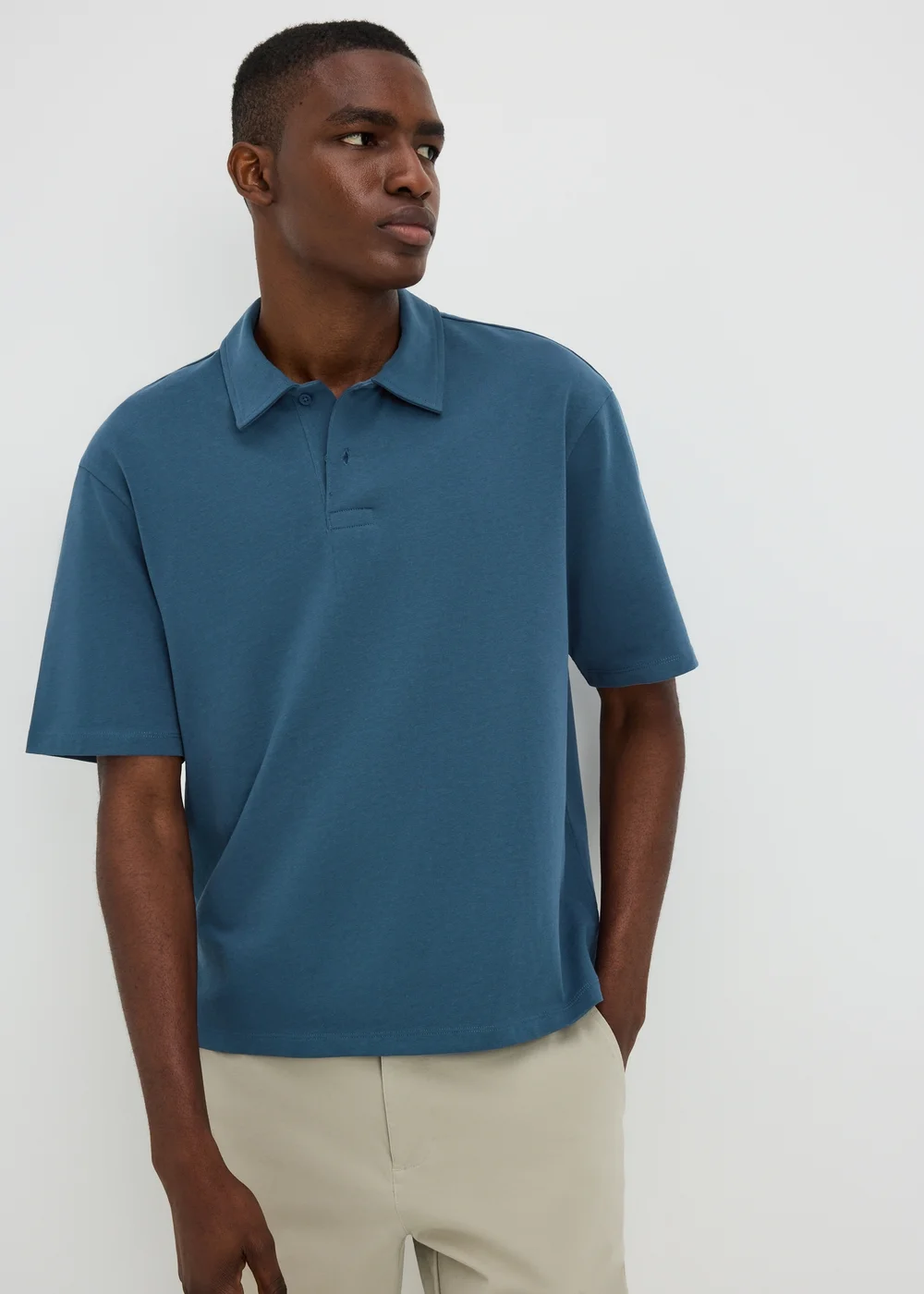 Blue Heavyweight Polo Shirt - XS Image 1