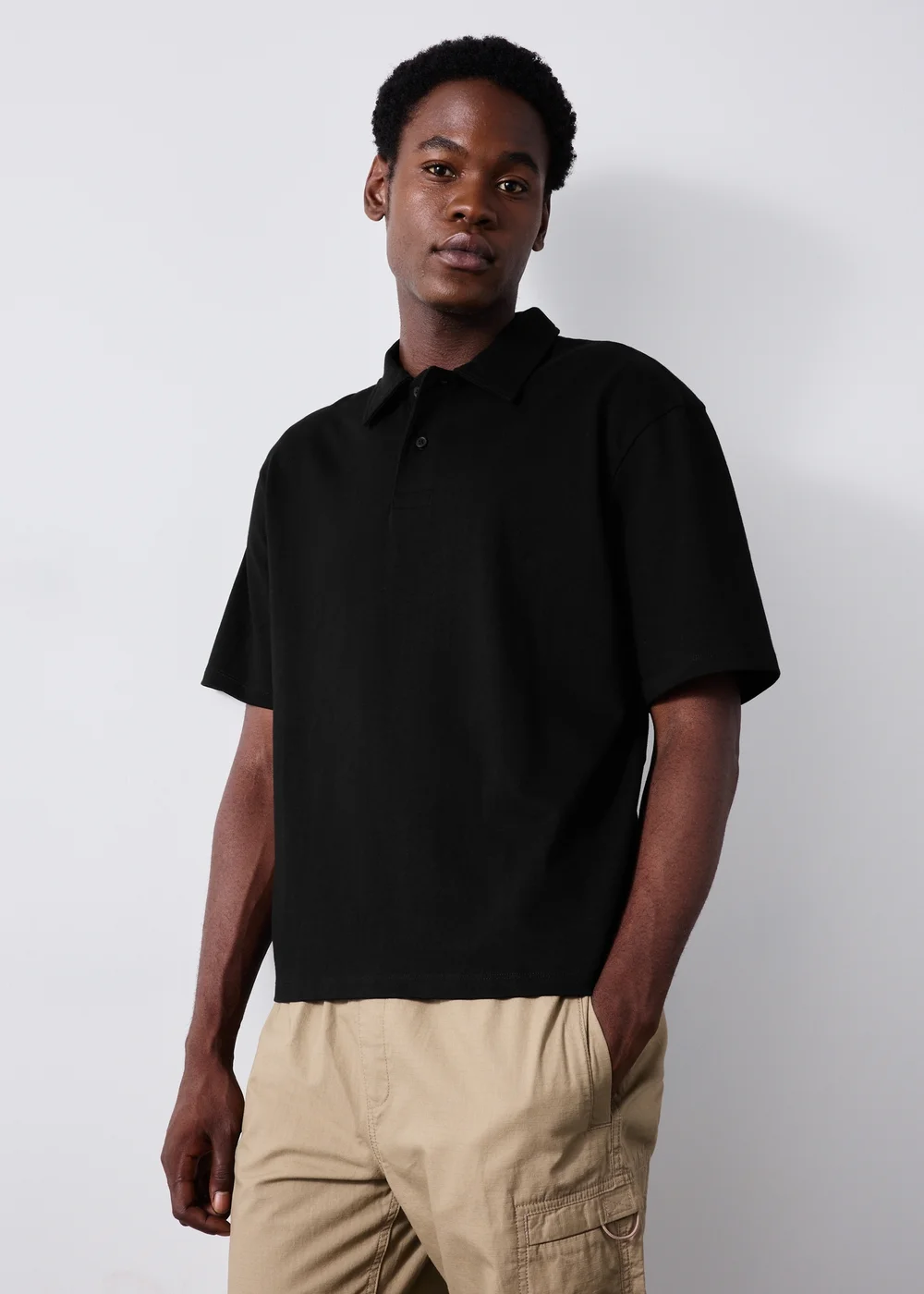 Black Heavyweight Polo Shirt - XS Image 1