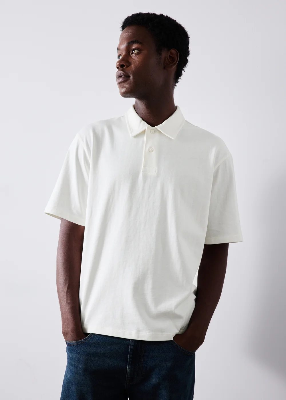 Ecru Heavyweight Polo Shirt - XS Image 1