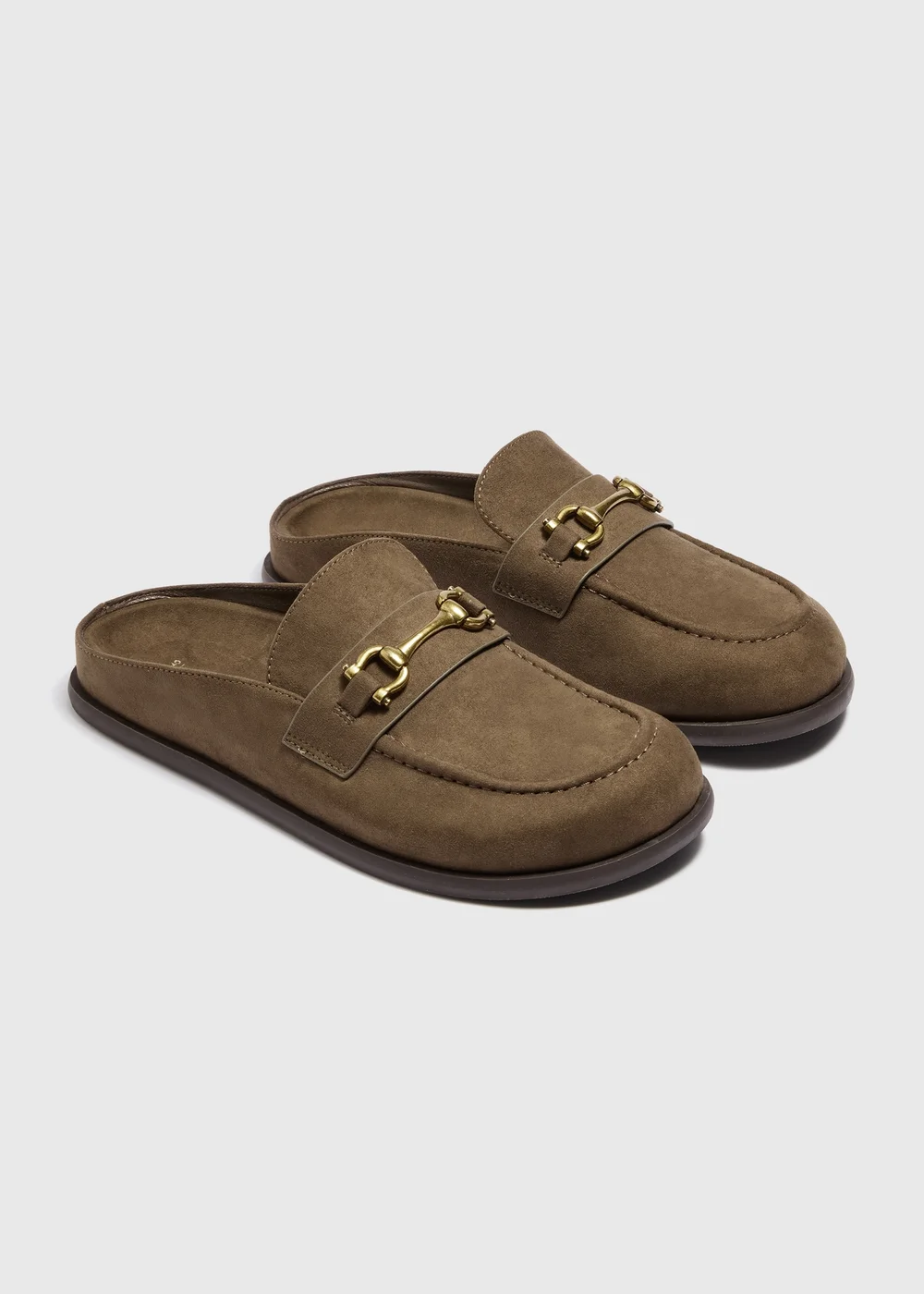 Khaki Closed Toe Mule - 3 Image 1