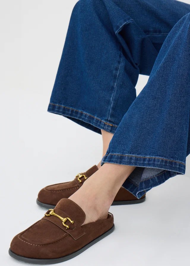 Brown Closed Toe Mule