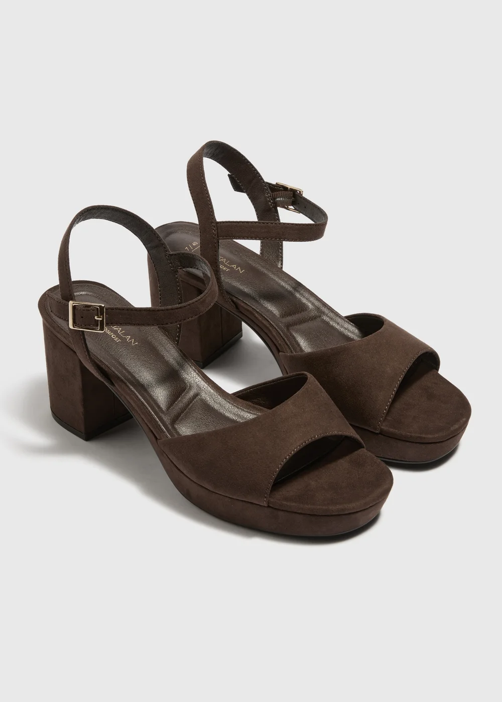 Brown Platform Block Heel - 3 Image 1