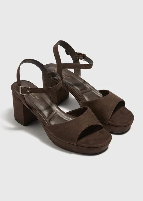 Brown Platform Block Heel - 3 Image 1