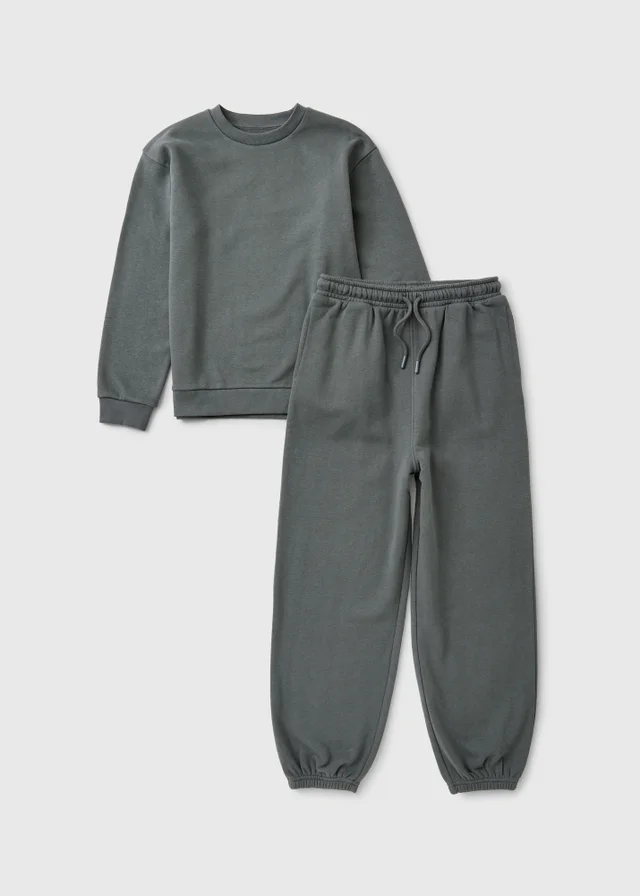 Boys Charcoal Sweatshirt & Jogging Bottom Set (7-15yrs)