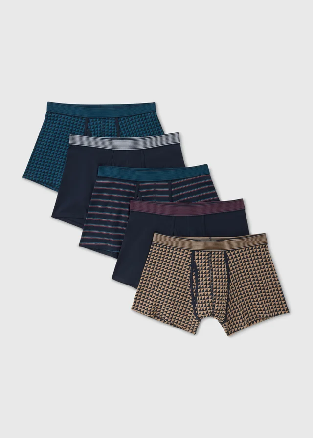 5 Pack Multi Colour Geometric Trunks