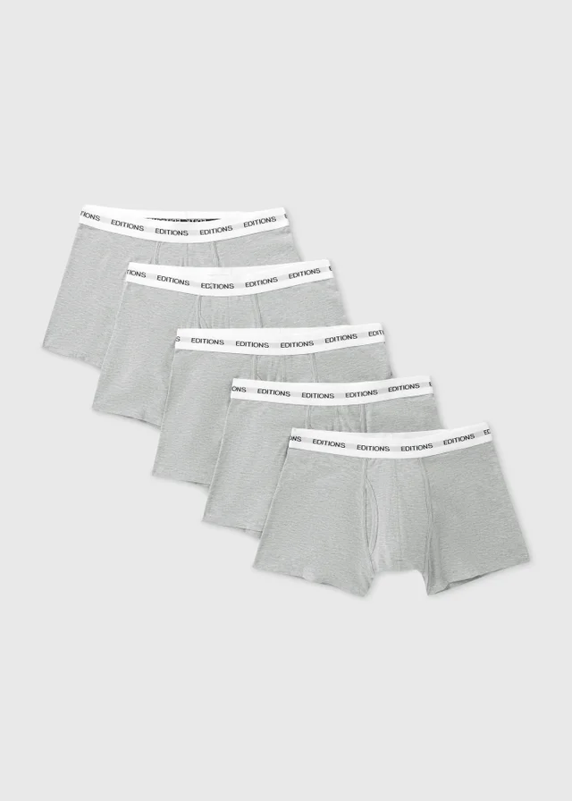 5 Pack Grey Classic Edition Trunks