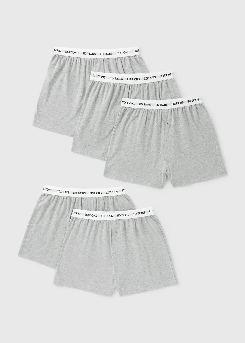 5 Pack Grey Loose Fit Boxers - S Image 1