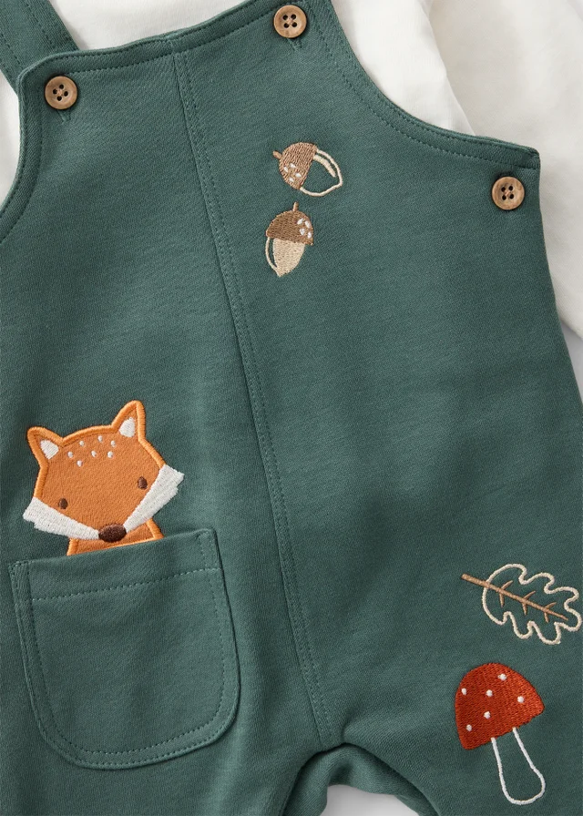 Baby Green Fox Dungaree & T-Shirt Set (0-23mths)