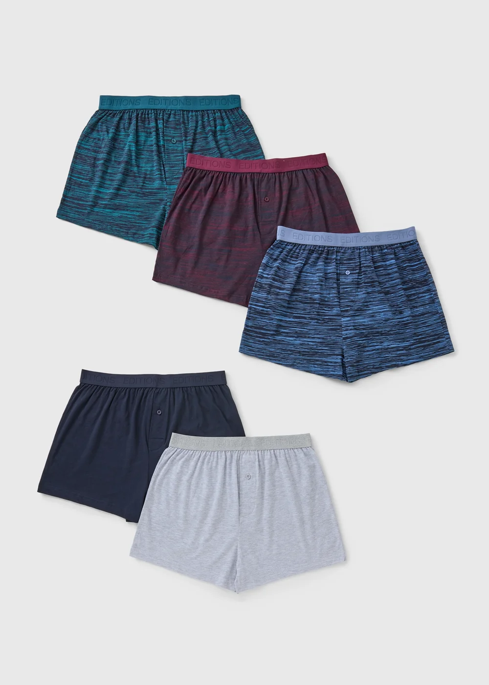 5 Pack Marl Loose Fit Boxers - S Image 1