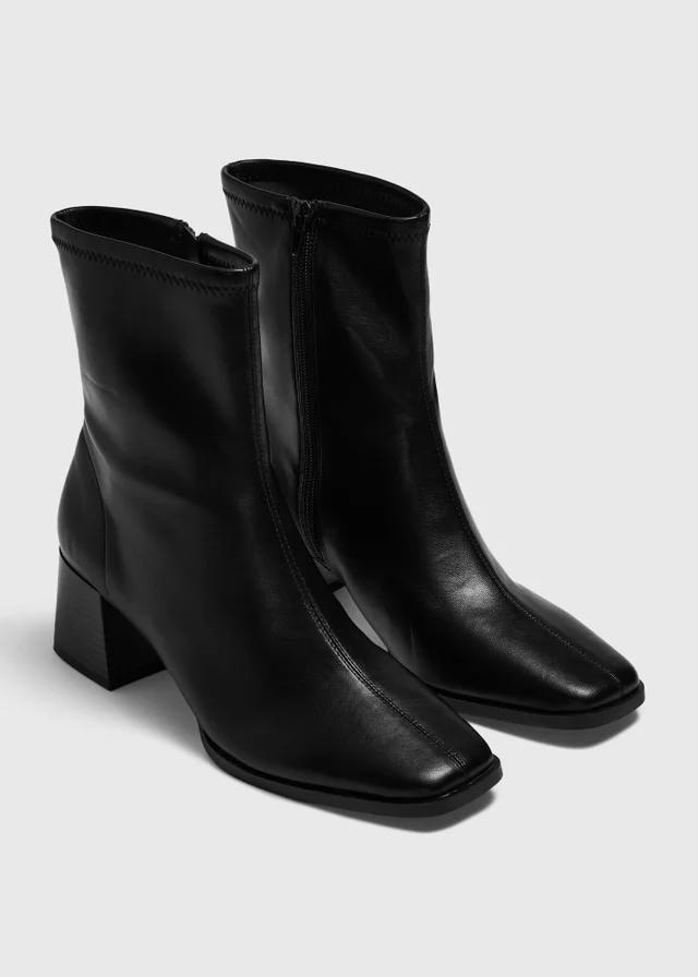 Black Sock Heeled Boot