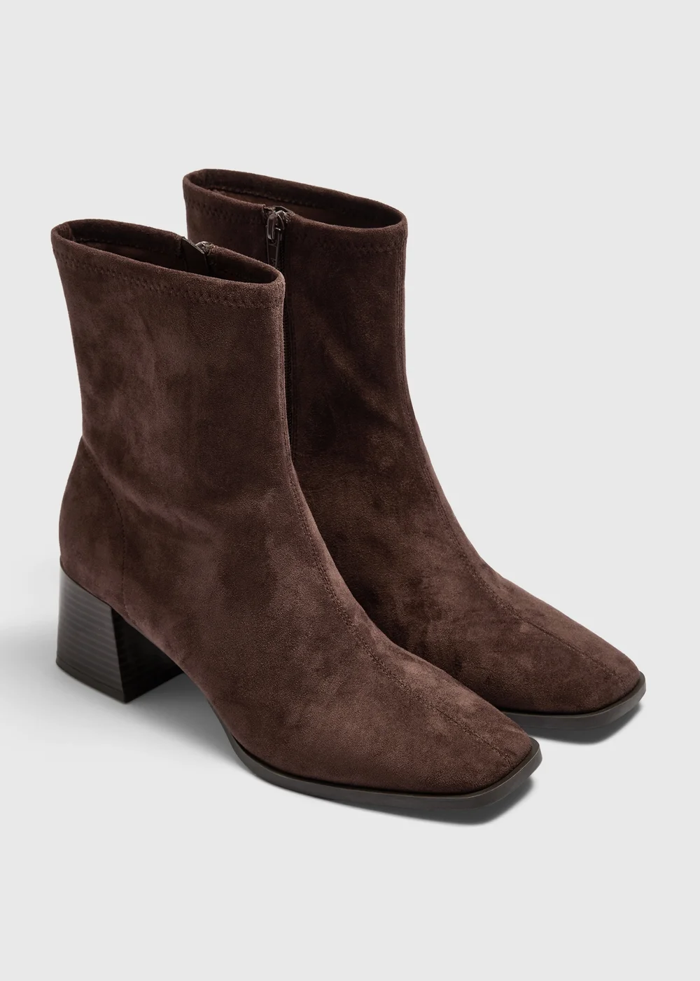 Brown Sock Heeled Boot - 3 Image 1